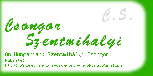 csongor szentmihalyi business card